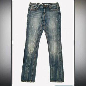 DKNY SOHO SKINNY JEANS BLUE LIGHT FADE DETAILED POCKETS STRETCH